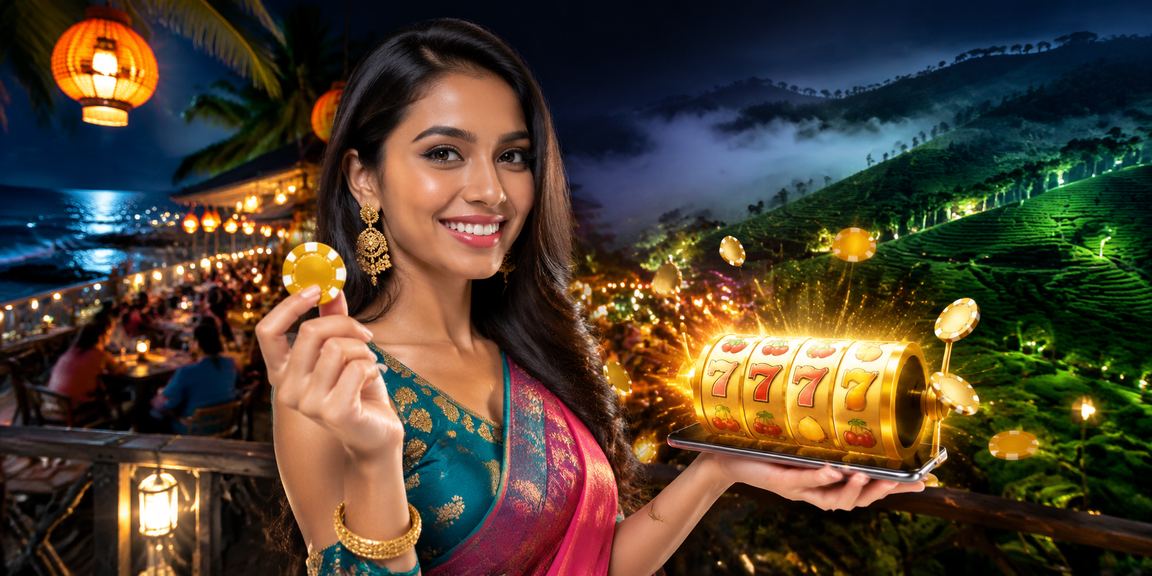 সেন্ট মার্টিন দ্বীপের চায়ের বাগানে স্লট গেম খেলছেন একজন ব্যবহারকারী